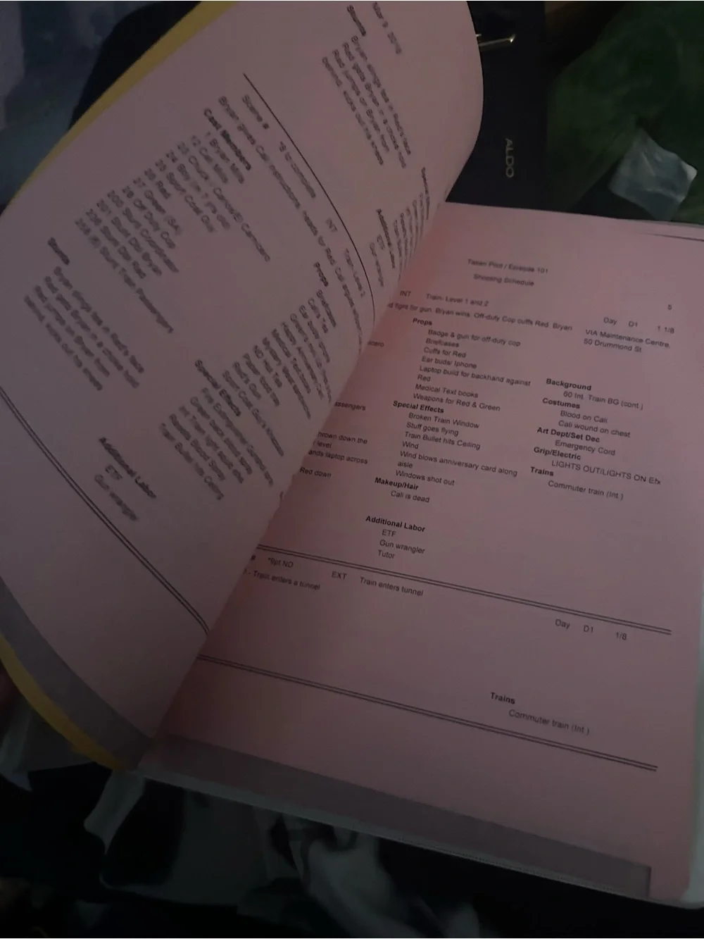 Film prop “taken” script